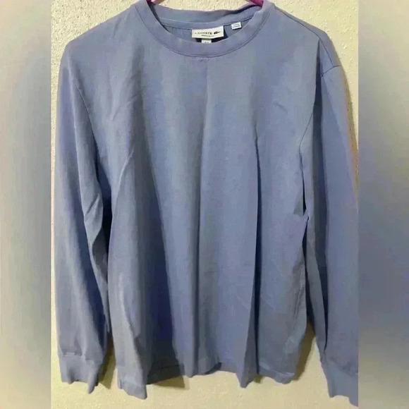 Lacoste Mens Light Purple Regular Fit Long Sleeve Pullover T-Shirt Size Large - Picture 1 of 3